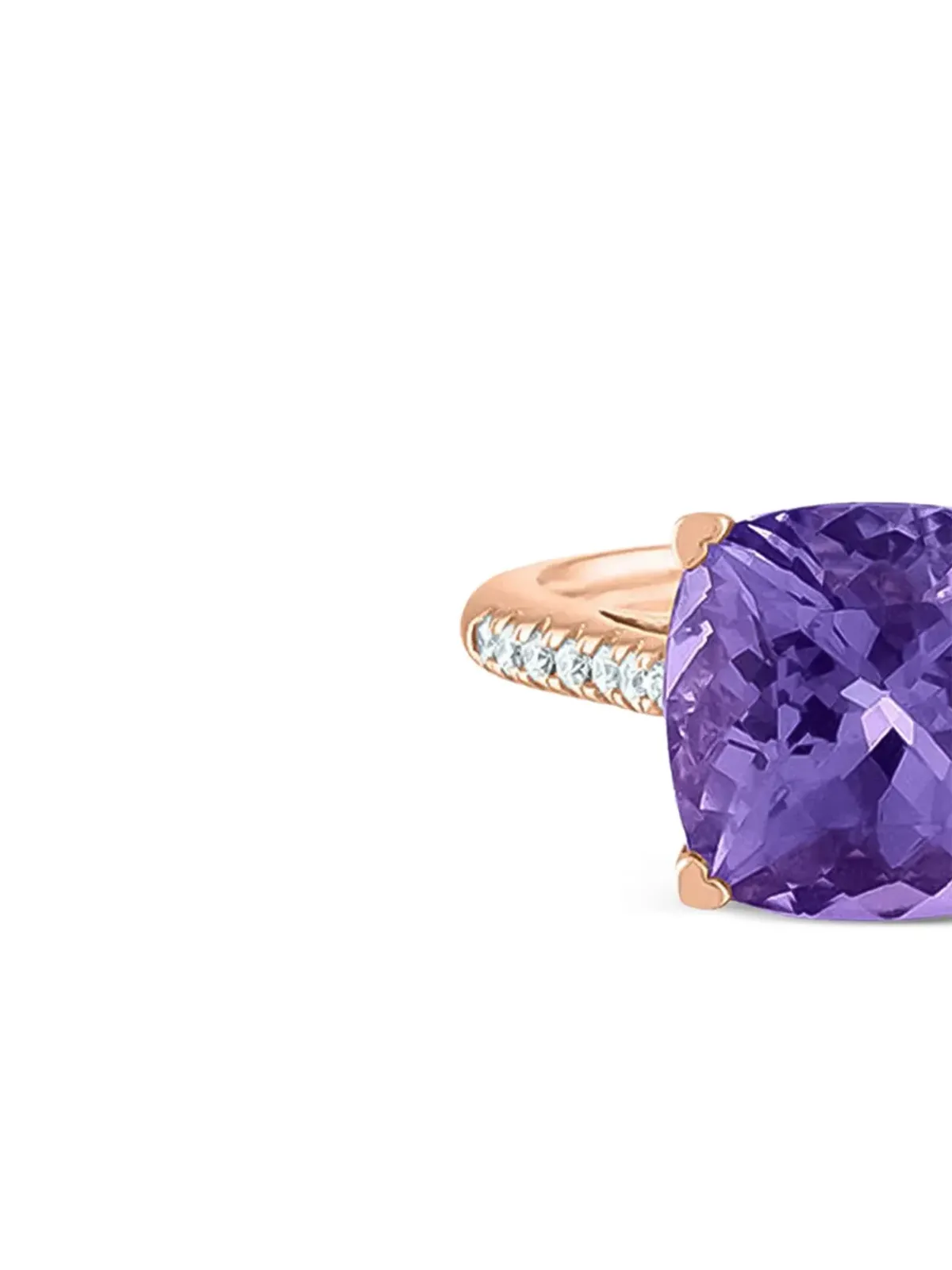 Lisa Nik 18K ローズゴールド アメジストとダイヤモンド リング - ピンク - 画像2