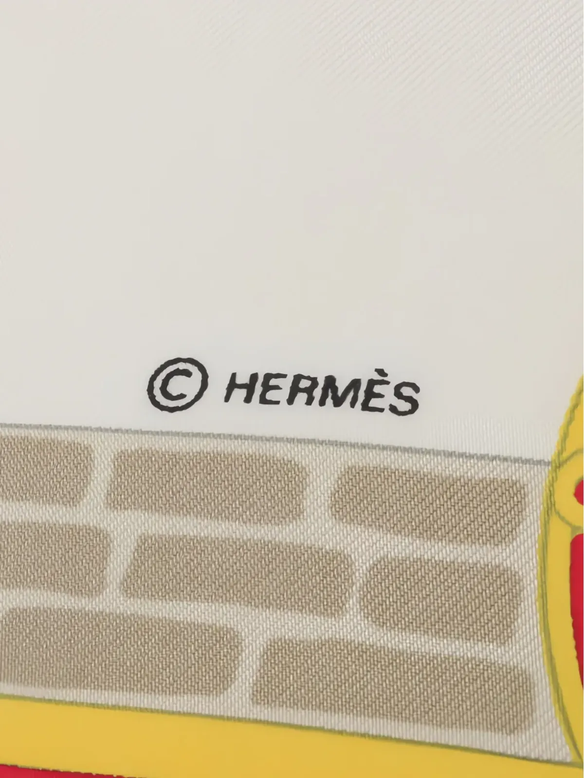 Hermès ビンテージ 2010年代 Les Haras Nationaux シルク スカーフ 白 - 画像3