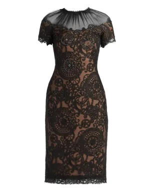 Tadashi Shoji レース装飾ミディドレス - サムネイル1