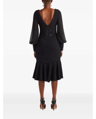 Tadashi Shoji スパンコールレース ミディドレス ブラック - サムネイル3