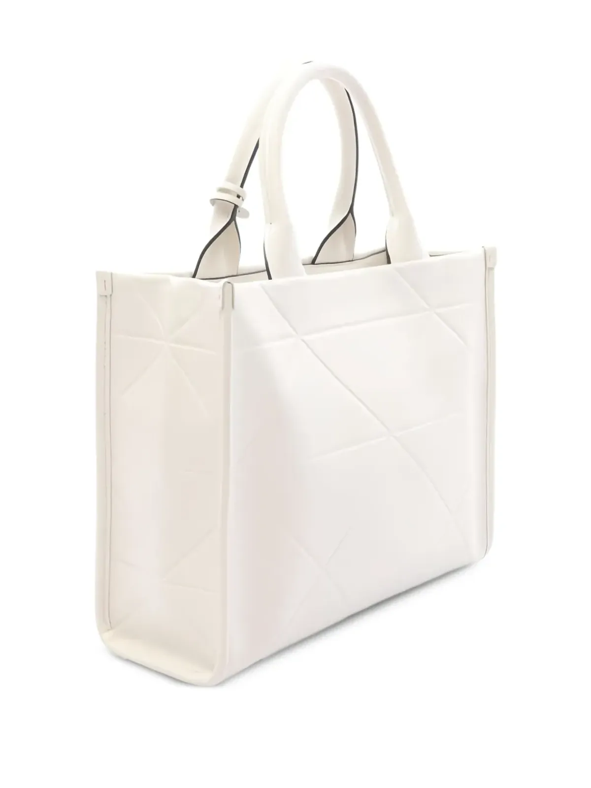 Prada ビンテージ 2010年代 トップステッチシンボル レザー トートバッグ - ホワイト - 画像2