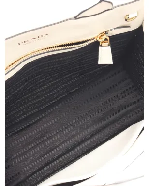 Prada ビンテージ 2010年代 トップステッチシンボル レザー トートバッグ - ホワイト - サムネイル4