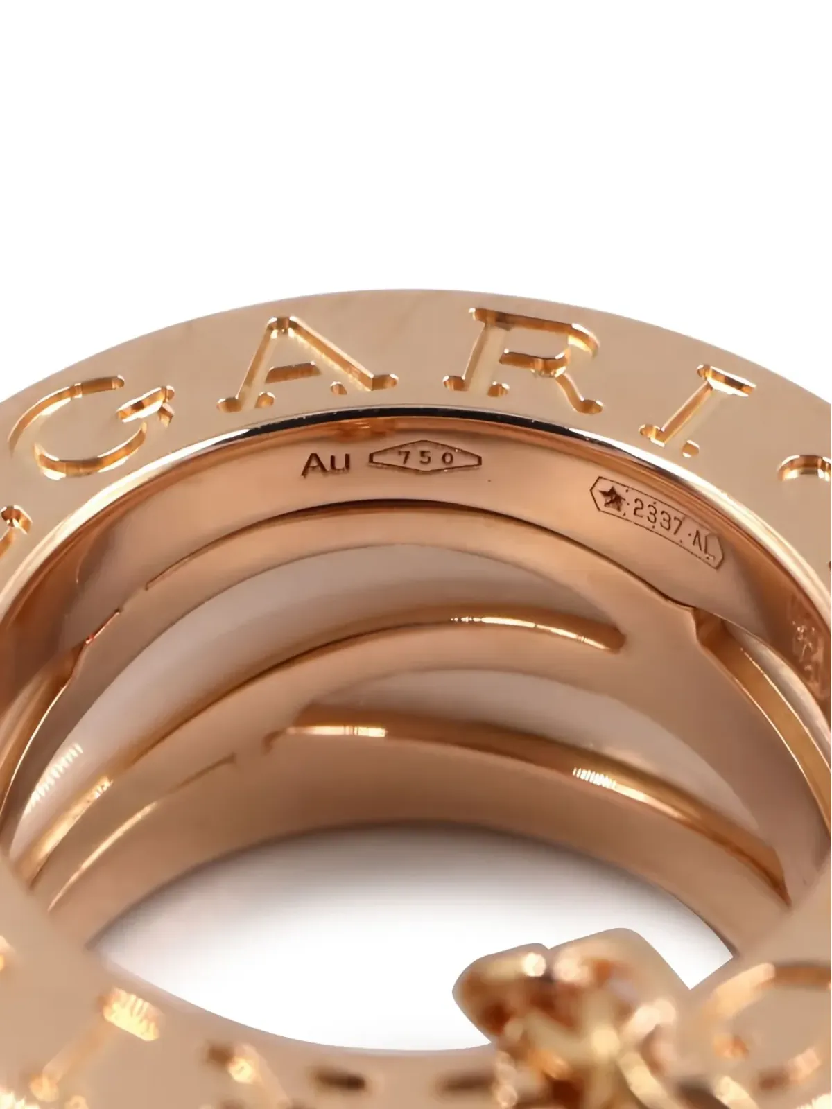 Bvlgari ビンテージ 2010年代 18K ローズゴールド B-zero1 B セラミック ネックレス - 画像5