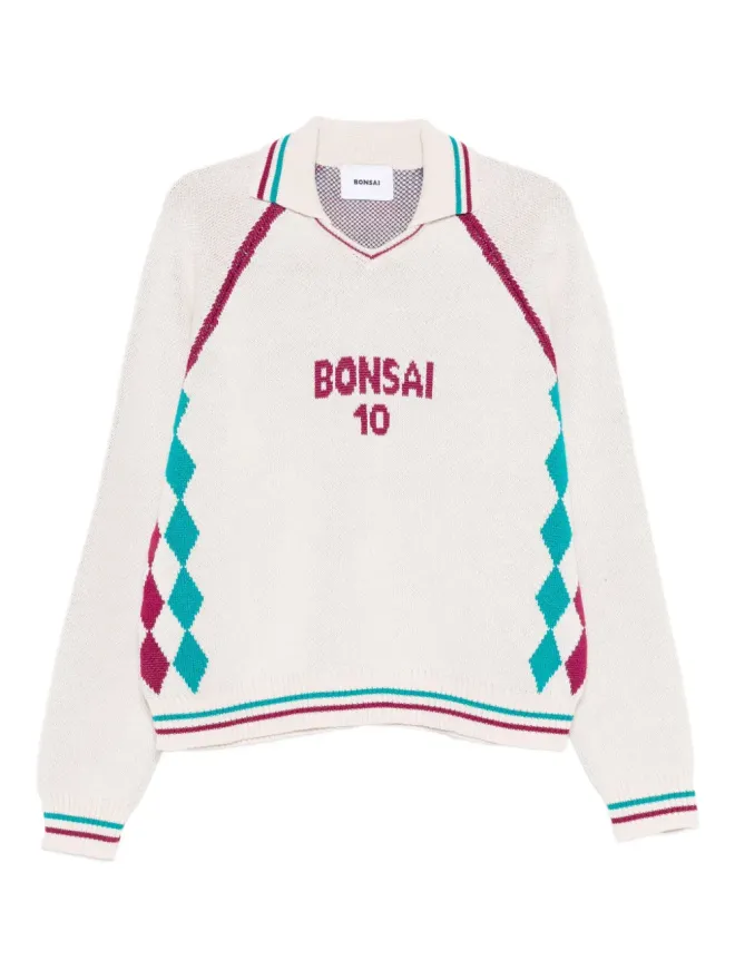 Bonsai Bonsai ダイヤモンドパターン ポロジャンパーの商品画像