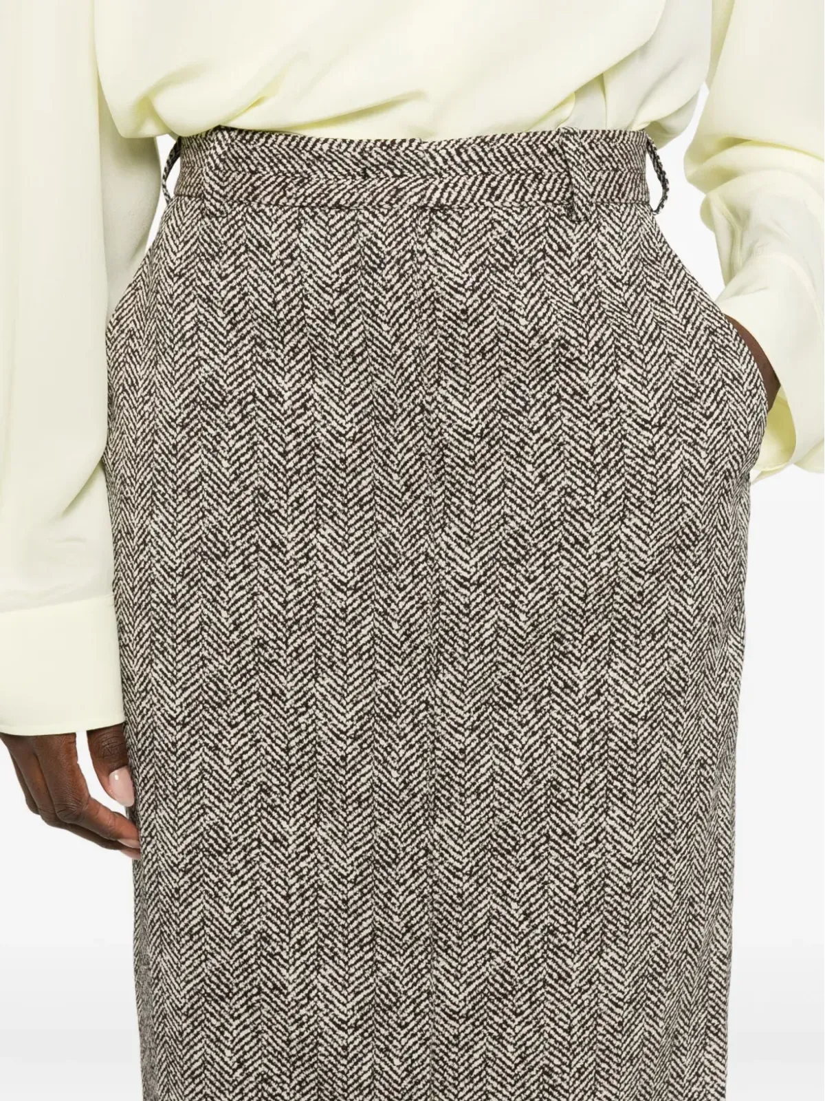 Rochas ヘリンボーン柄ミディスカート - 画像5
