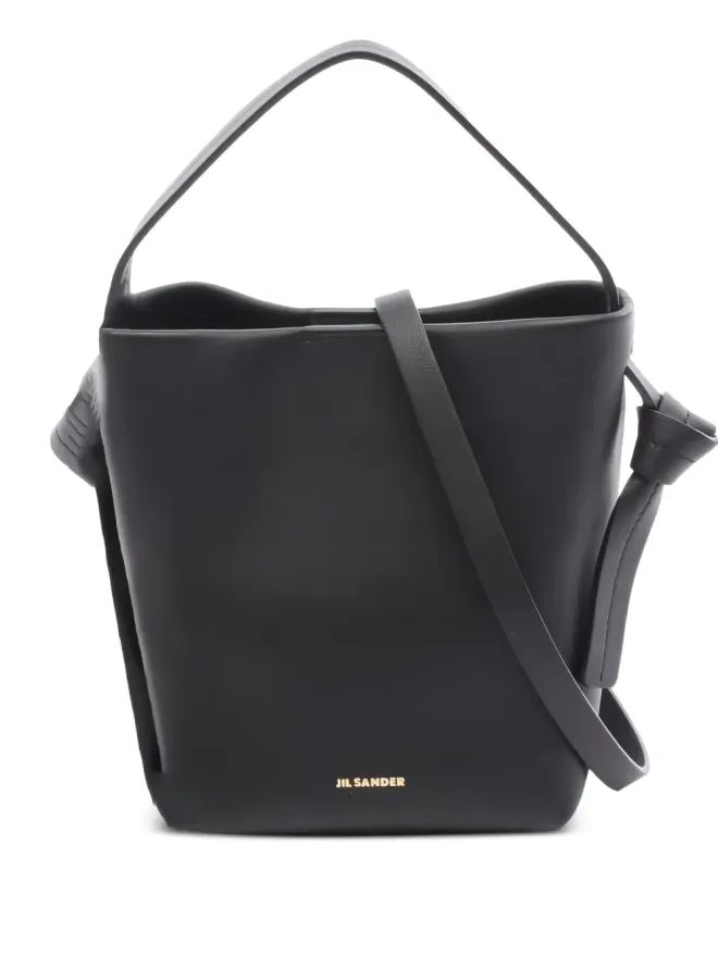 Jil Sander Pre-Owned Jil Sander Pre-Owned 2020s ノットハンドル レザー トートバッグ - ブラックの商品画像