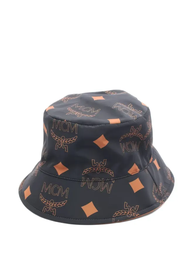 MCM Pre-Owned MCM Pre-Owned モノグラム柄リバーシブルバケットハット - ブラックの商品画像
