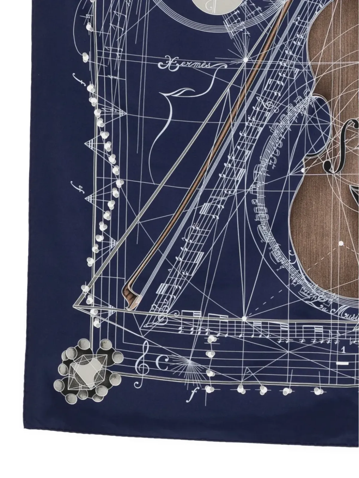 Hermès ビンテージ 2000年代 プリント柄のシルクスカーフ - ブルー - 画像2