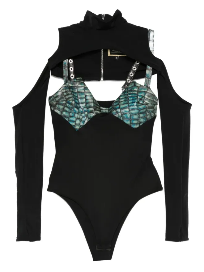 MITILIANE COUTURE MITILIANE COUTURE エンボス加工コルセット風クロコエフェクトトップの商品画像