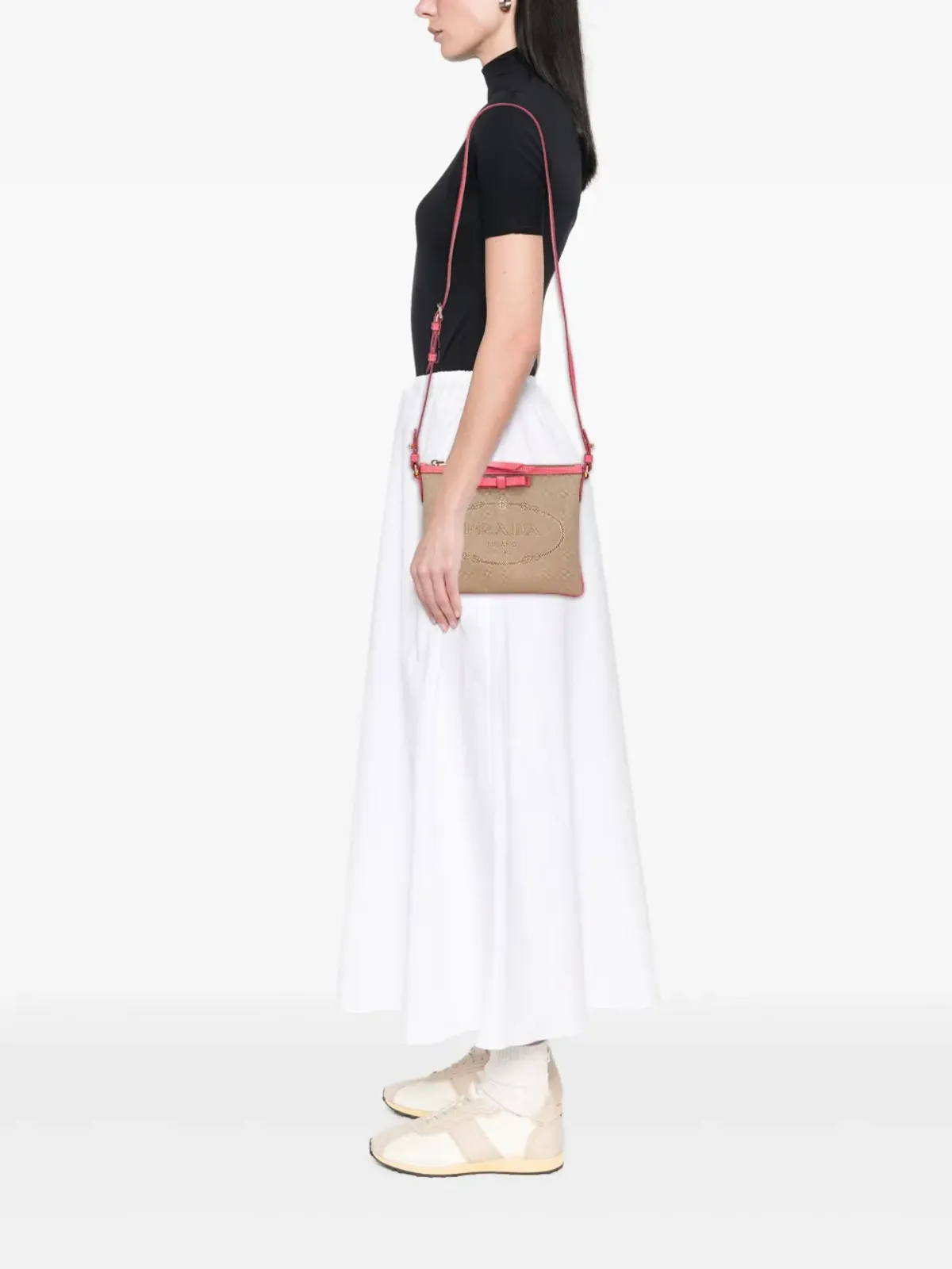 Prada ビンテージ キャンバス Canapa ロゴリボン クロスボディバッグ - 画像2
