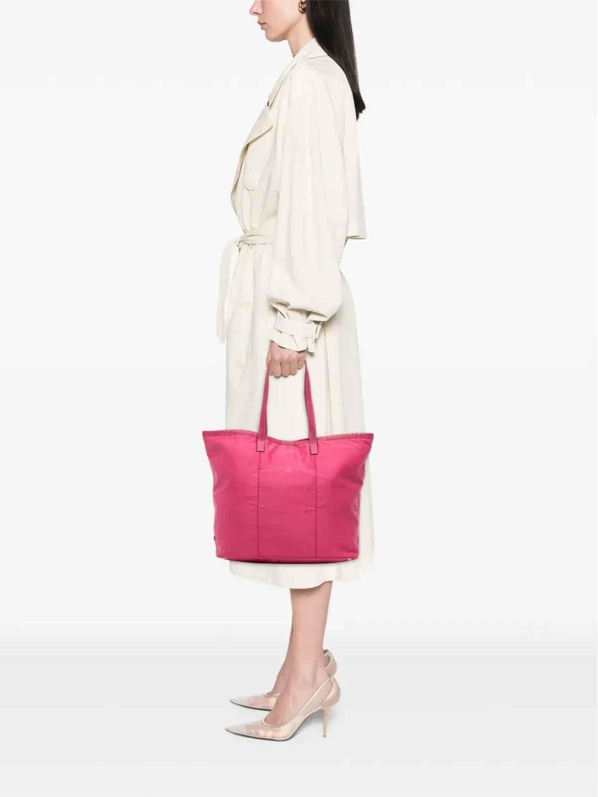 Prada ビンテージ 2013-2025 Tessuto Canapa ロゴ トートバッグ - ピンク - 画像2