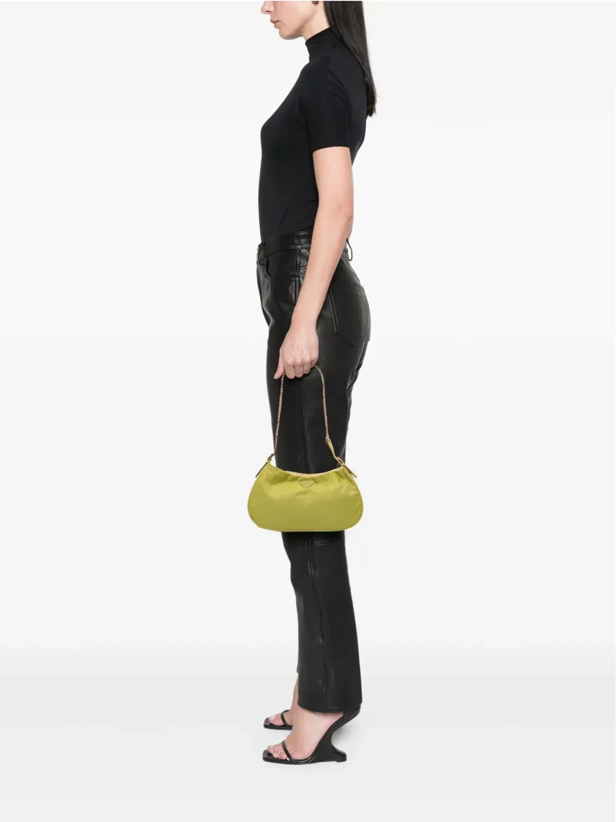 Prada ビンテージ 2000年-2013年 テッソート チェーンショルダーバッグ グリーン - 画像2
