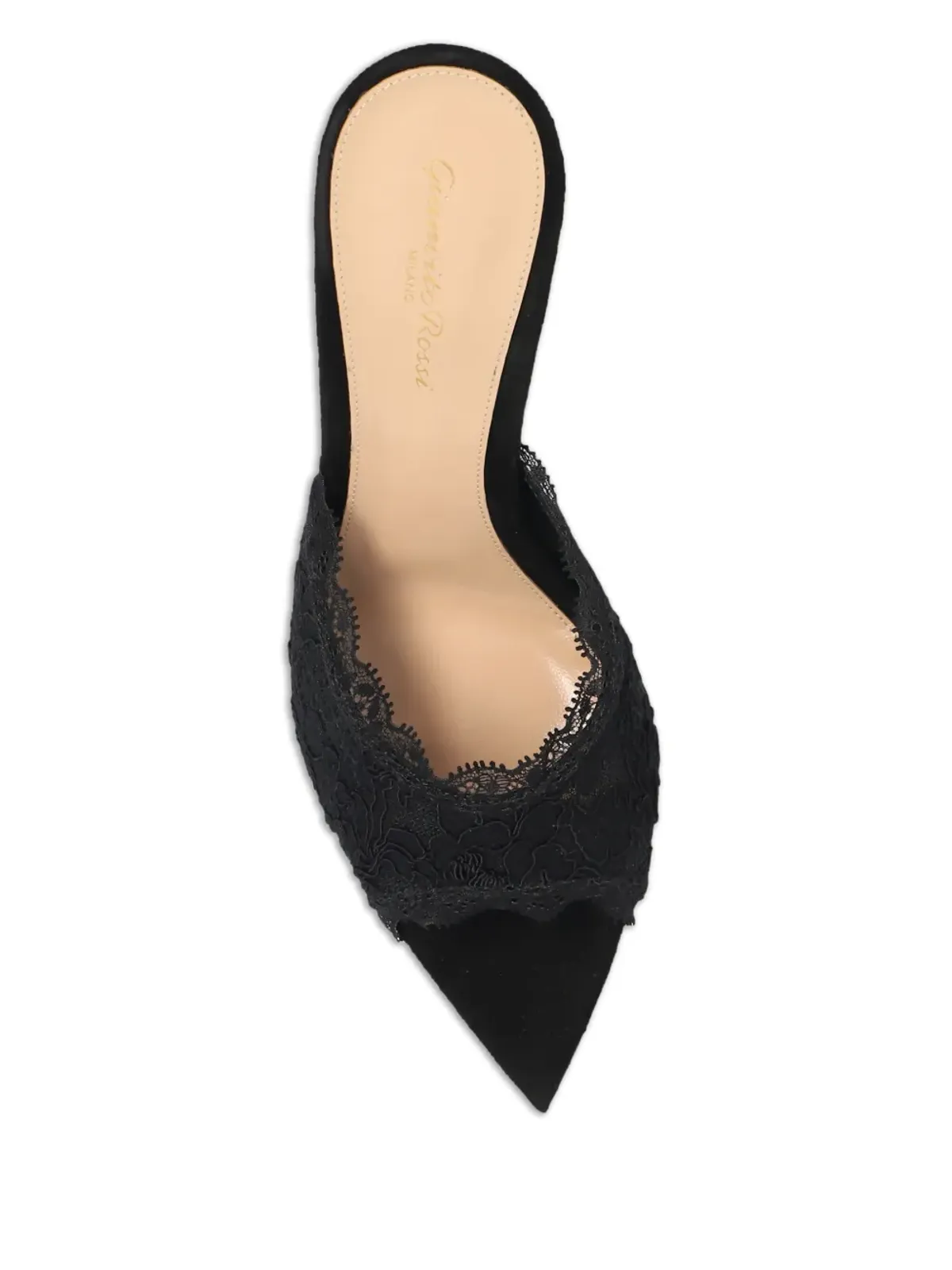 Gianvito Rossi レース付きヒールミュール ブラック - 画像2
