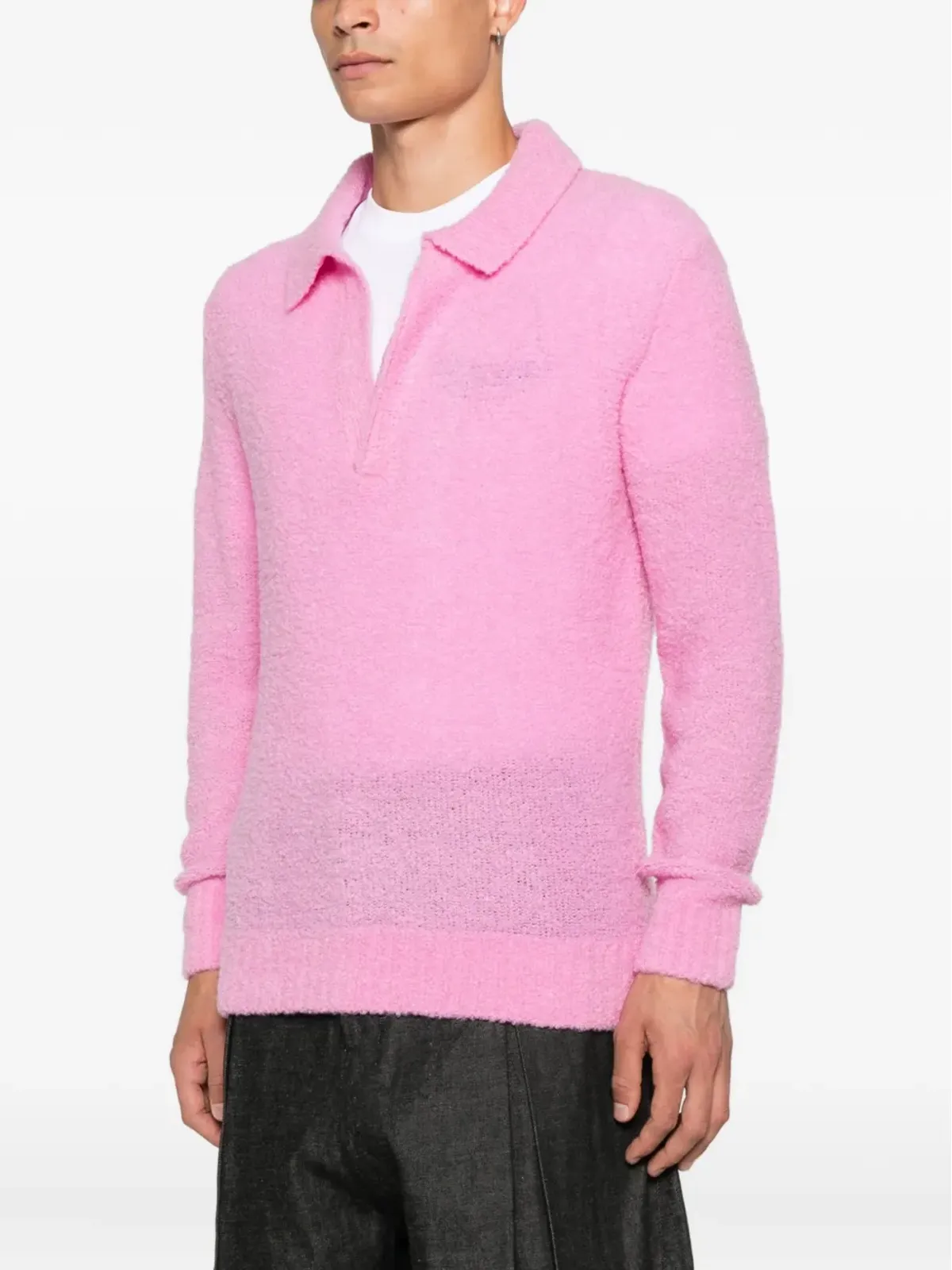 SEVEN GAUGE ポロカラーVネックセーター - 画像3
