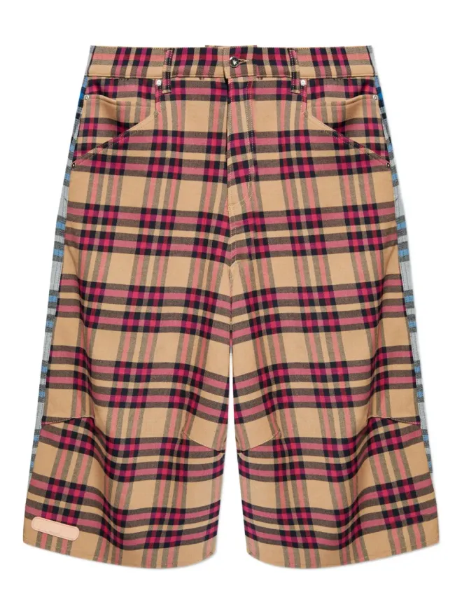 PDF PDF チェック柄パネルデニム クロップドジーンズの商品画像