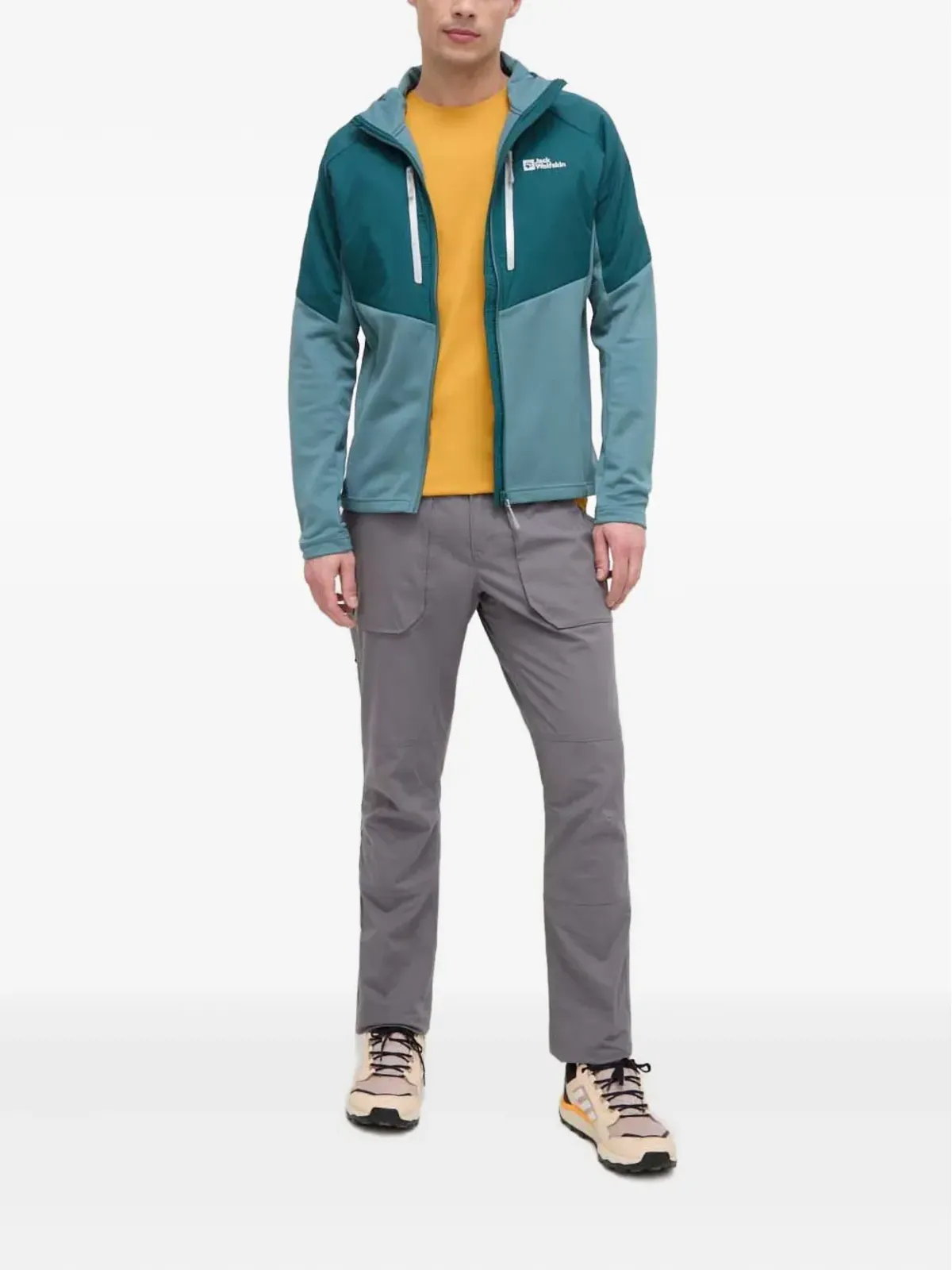 JACK WOLFSKIN フード付きジップファスナーのパフォーマンスジャケット - 画像2