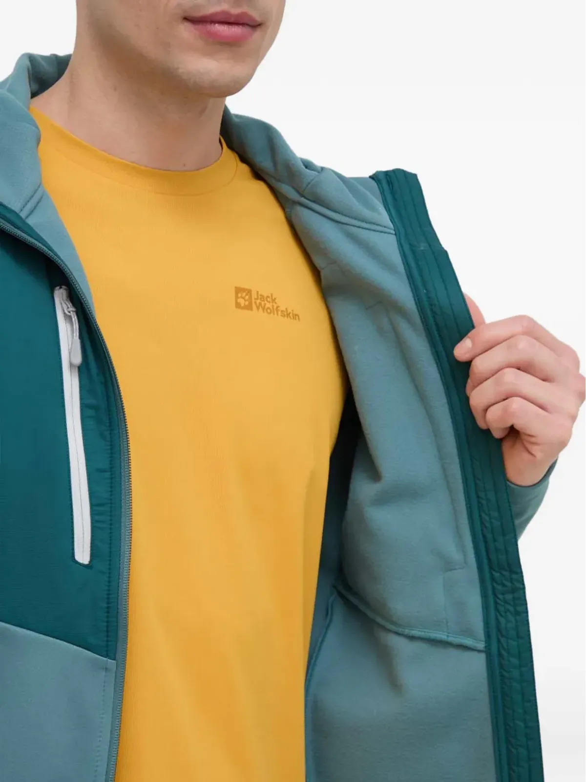 JACK WOLFSKIN フード付きジップファスナーのパフォーマンスジャケット - 画像4