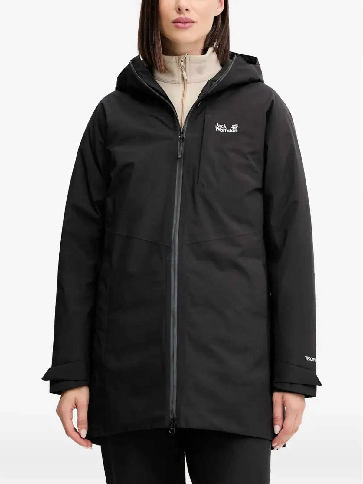JACK WOLFSKIN ジップ付きフード搭載のパフォーマンスジャケット - 画像1