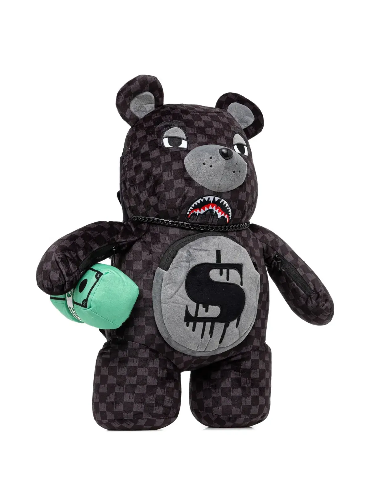 Sprayground チェック柄ベアー型バックパック - 画像2