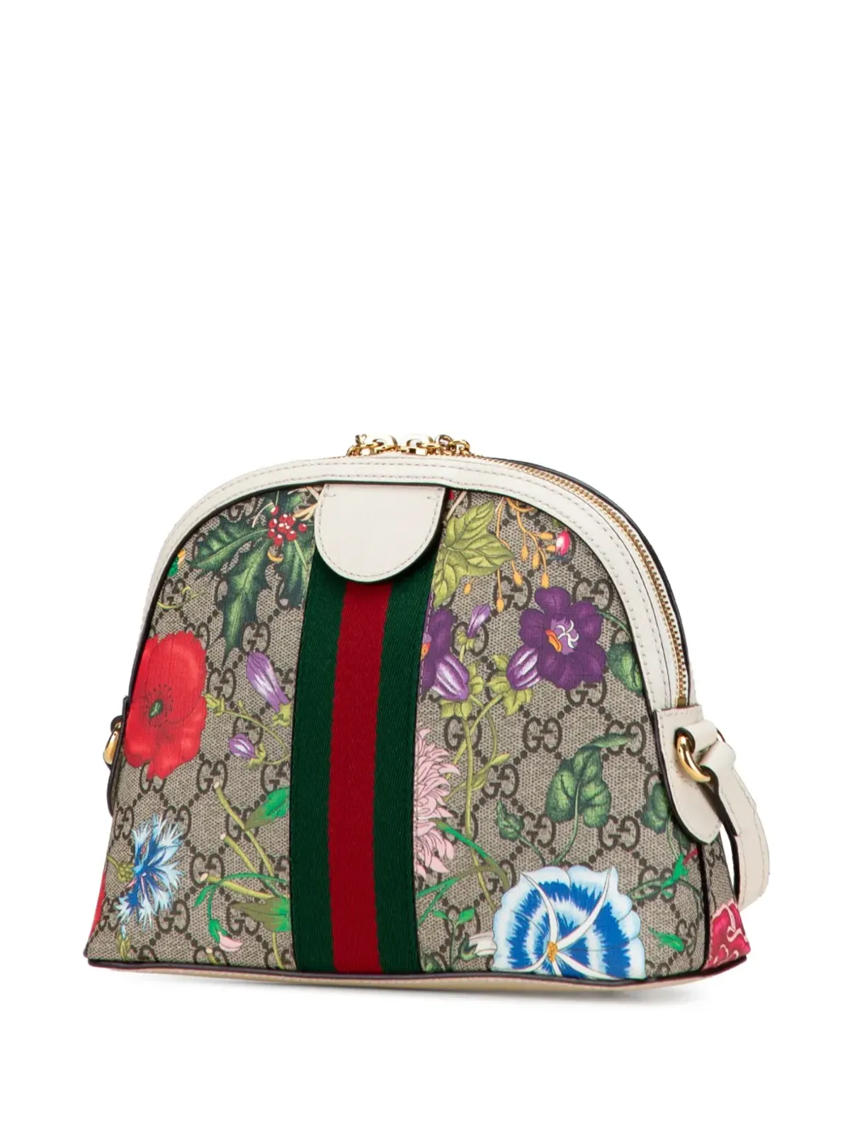 Gucci ビンテージ GG Supreme Flora Ophidia ドーム型 クロスボディバッグ - 画像3