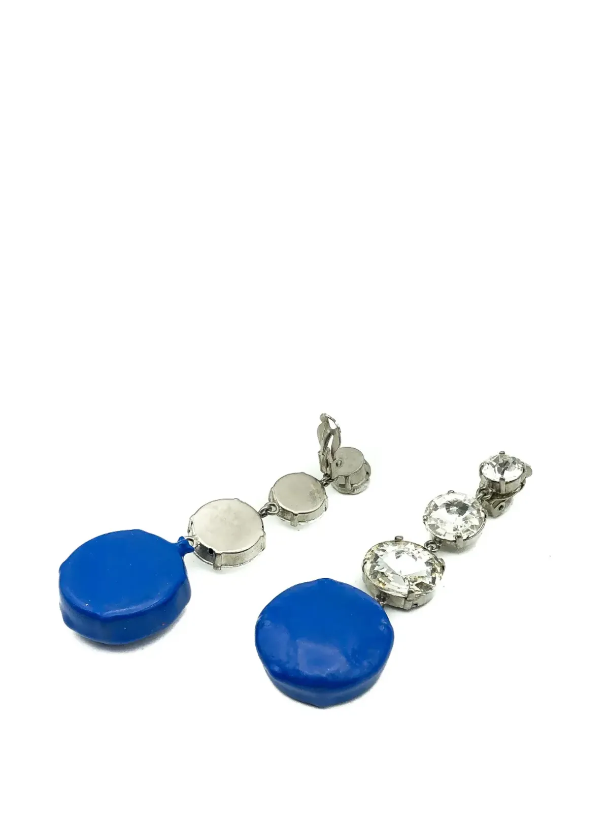 PUCCI Pre-Owned 1980s crystal shoulder earrings - Silver - 画像3