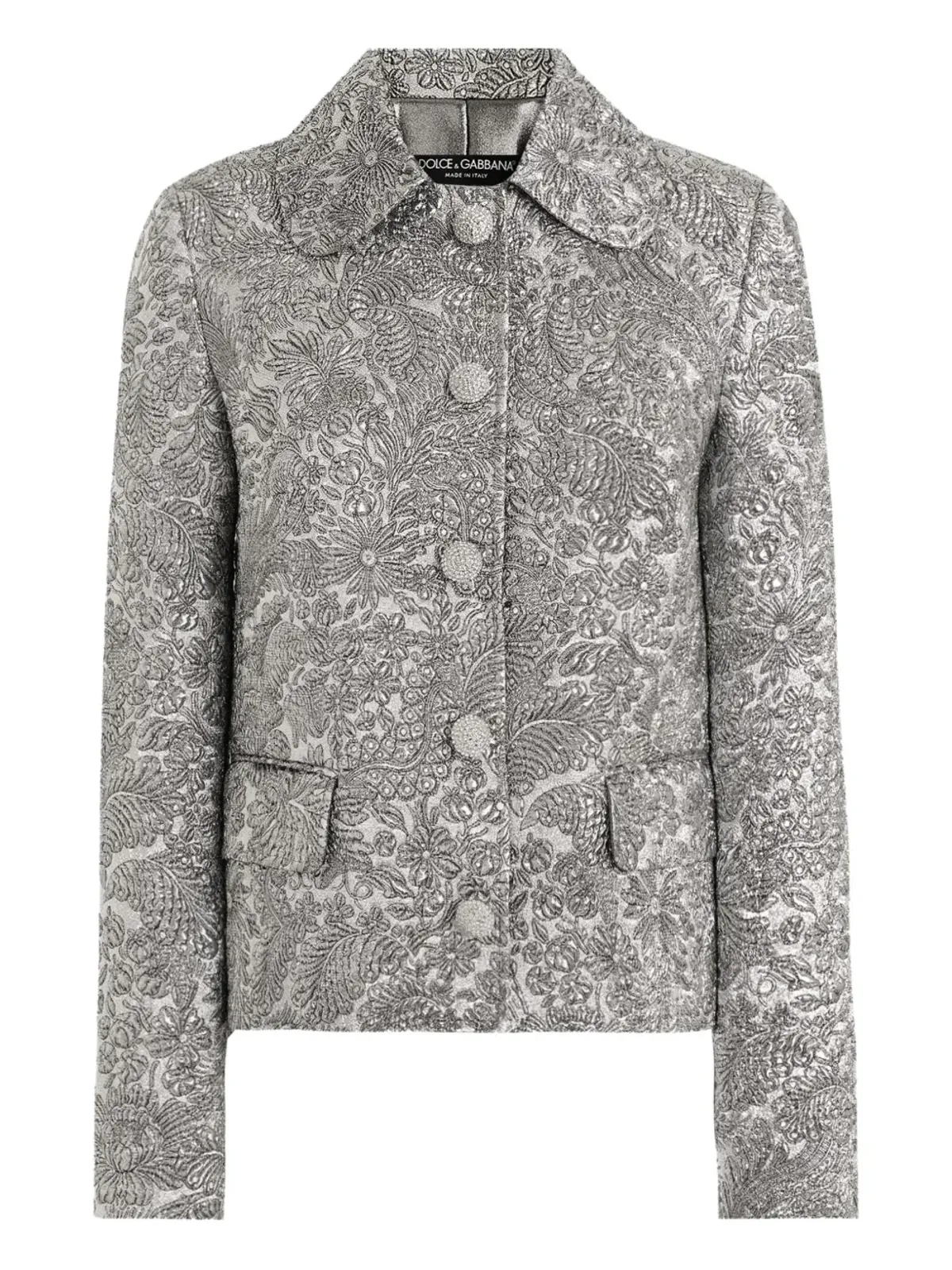 Dolce & Gabbana 花柄ジャカード織りのシングルブレストジャケット - シルバー - 画像1