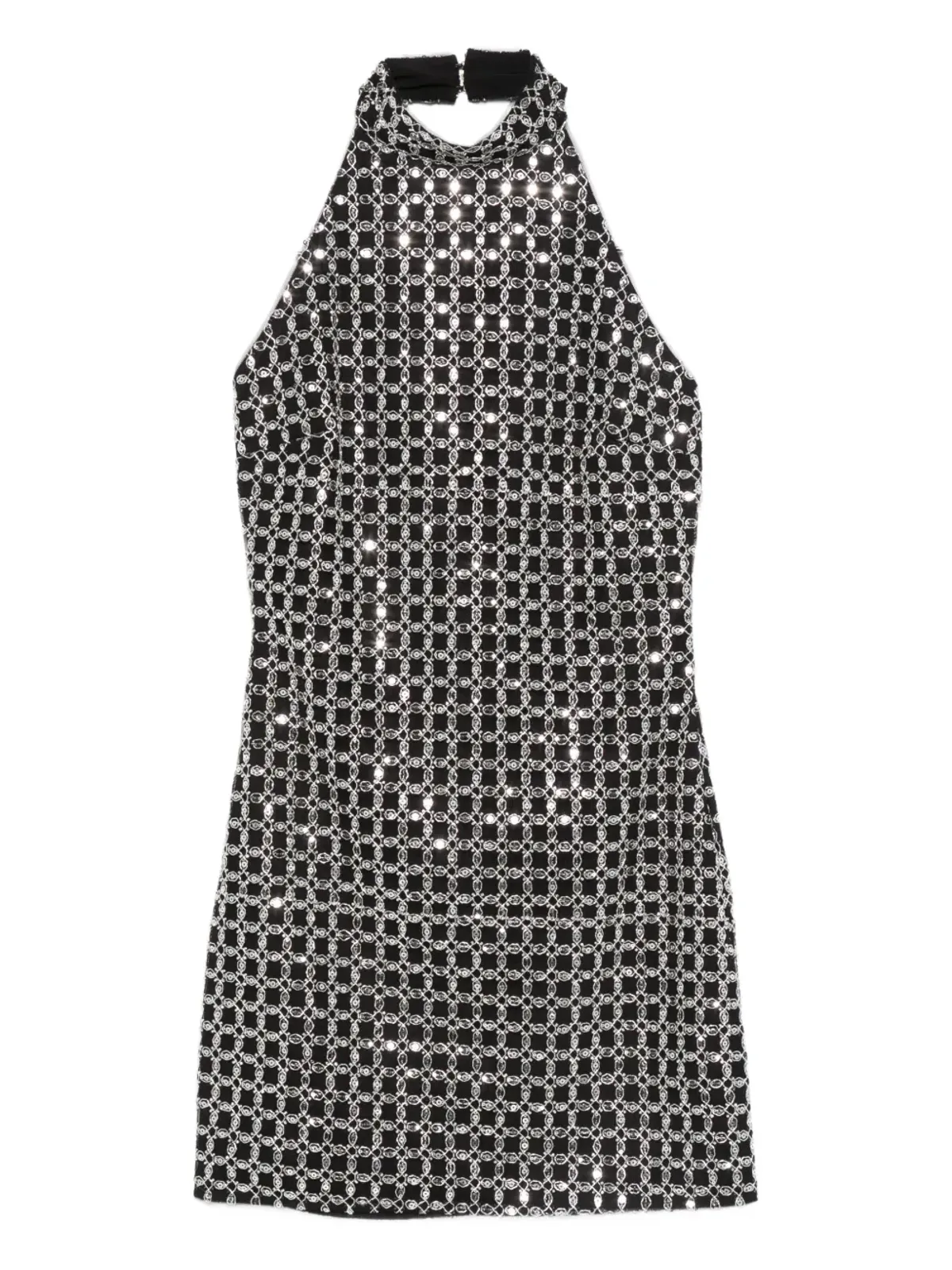 ROTATE BIRGER CHRISTENSEN ホルターネック ビーズ装飾ミニドレス ブラック - 画像1