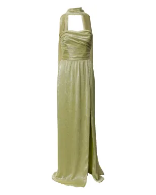 LITA COUTURE Thais scarf-detail maxi dress - Green - サムネイル1