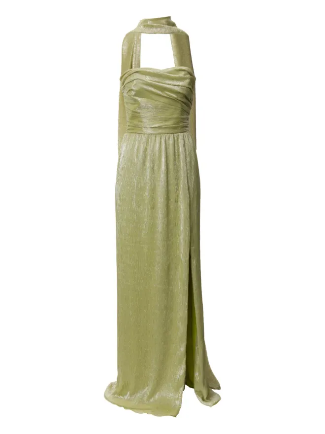 LITA COUTURE LITA COUTURE Thais scarf-detail maxi dress - Greenの商品画像