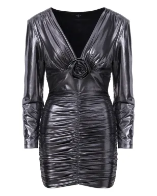 LITA COUTURE Luz V-neck ミニドレス - グレー - サムネイル1