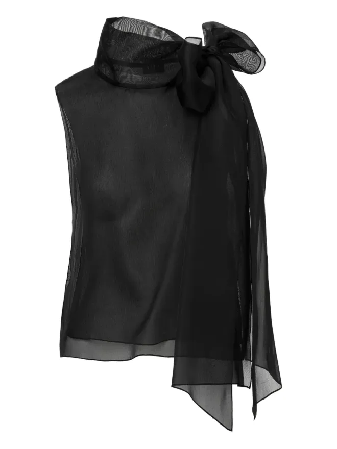 LITA COUTURE LITA COUTURE Brise bow-detail blouse - Blackの商品画像