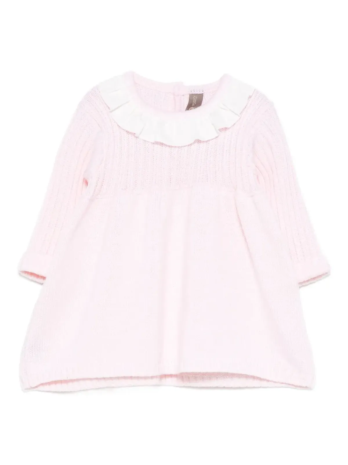 Little Bear ピンクのフリルカラー ボタン留めワンピース - 画像1