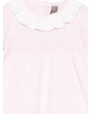 Little Bear ピンクのフリルカラー ボタン留めワンピース - サムネイル3