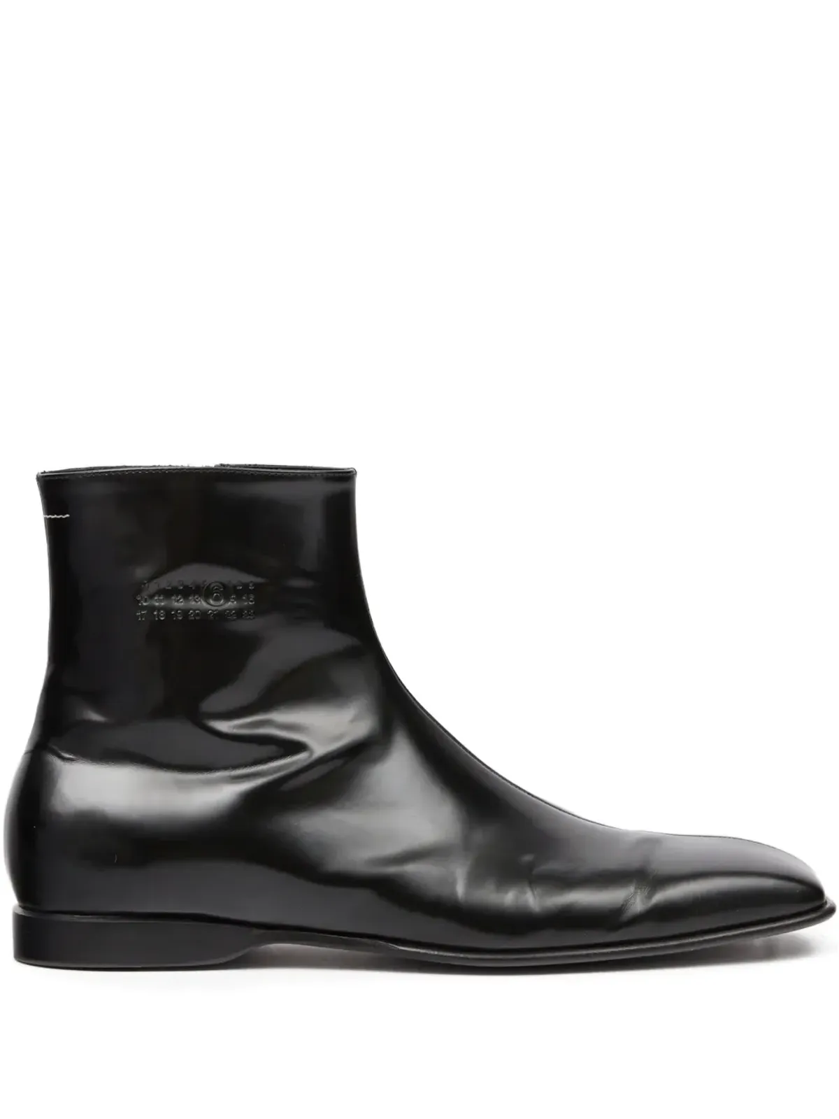 MM6 Maison Margiela スクエアトゥ アンクルブーツ（ブラック） - 画像1