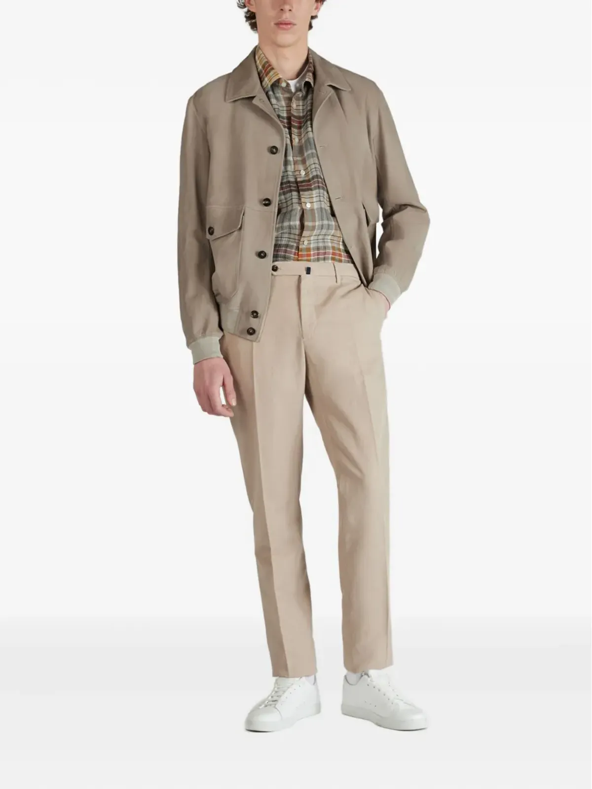 Montedoro ボタン付きスエードレザージャケット - 画像2