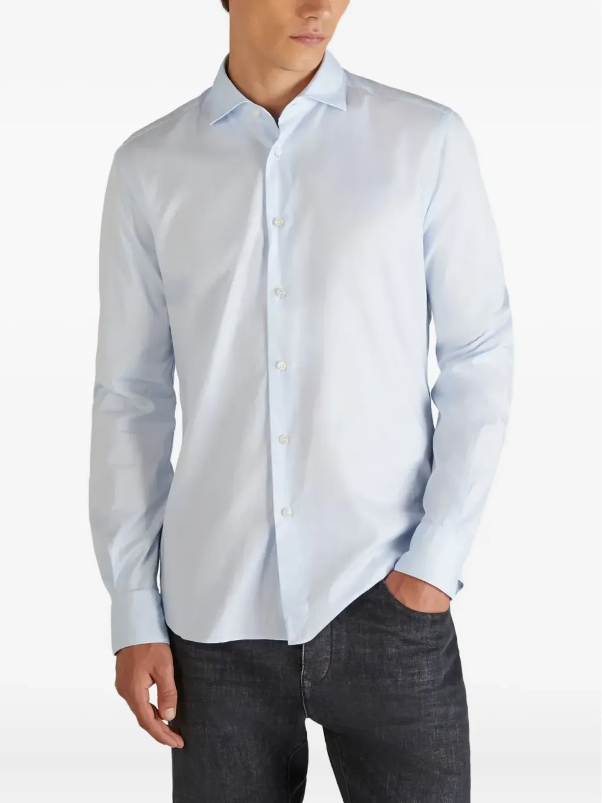 Glanshirt コットンシャツ ブルー - 画像3