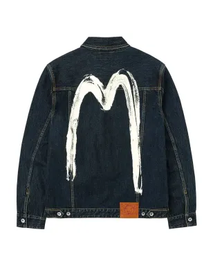 EVISU ボタン留め ブラッシュストローク デニムジャケット - サムネイル3