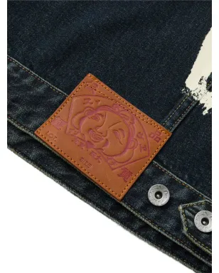 EVISU ボタン留め ブラッシュストローク デニムジャケット - サムネイル4