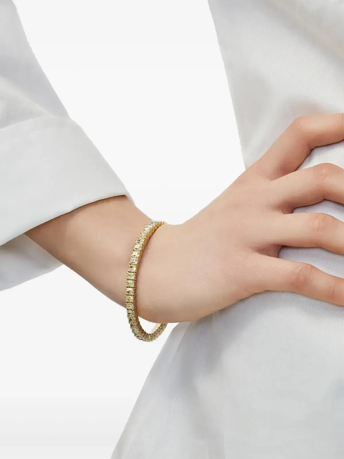 Jewels Aficionado 18K yellow gold diamond stretchy tennis bracelet - 画像2