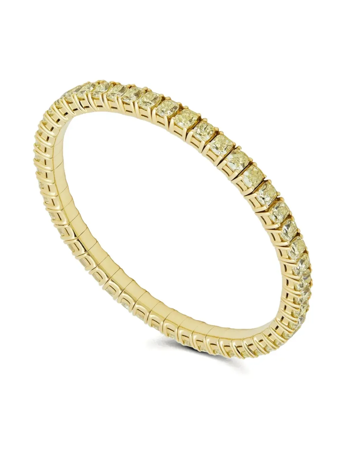 Jewels Aficionado 18K yellow gold diamond stretchy tennis bracelet - 画像3