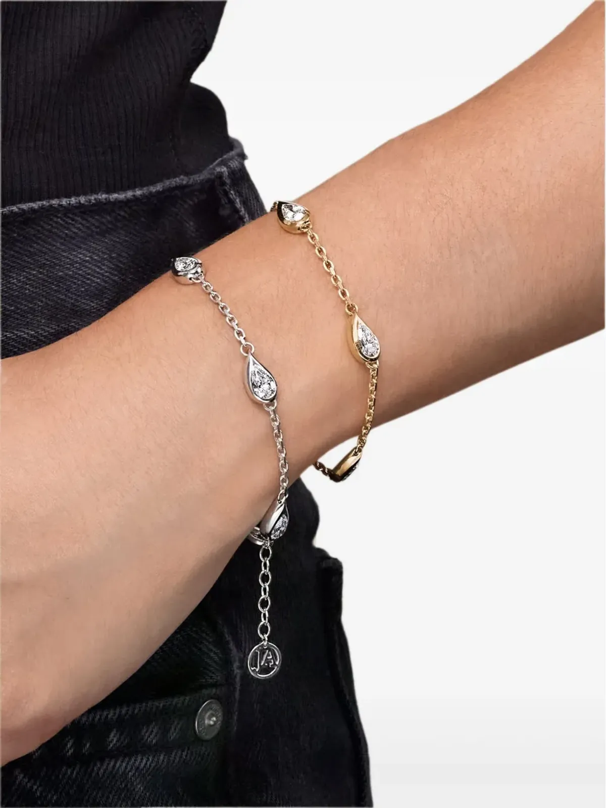 Jewels Aficionado 14Kゴールド ミカ 洋梨型ダイヤモンド ブレスレット - 画像5