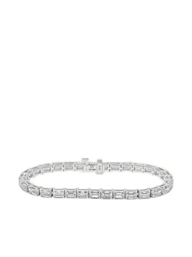Jewels Aficionado Jewels Aficionado 18Kホワイトゴールド エメラルドカット ダイヤモンド ブレスレットの商品画像
