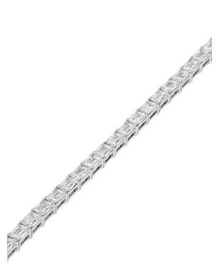 Jewels Aficionado 18Kホワイトゴールド エメラルドカット ダイヤモンド ブレスレット - サムネイル4