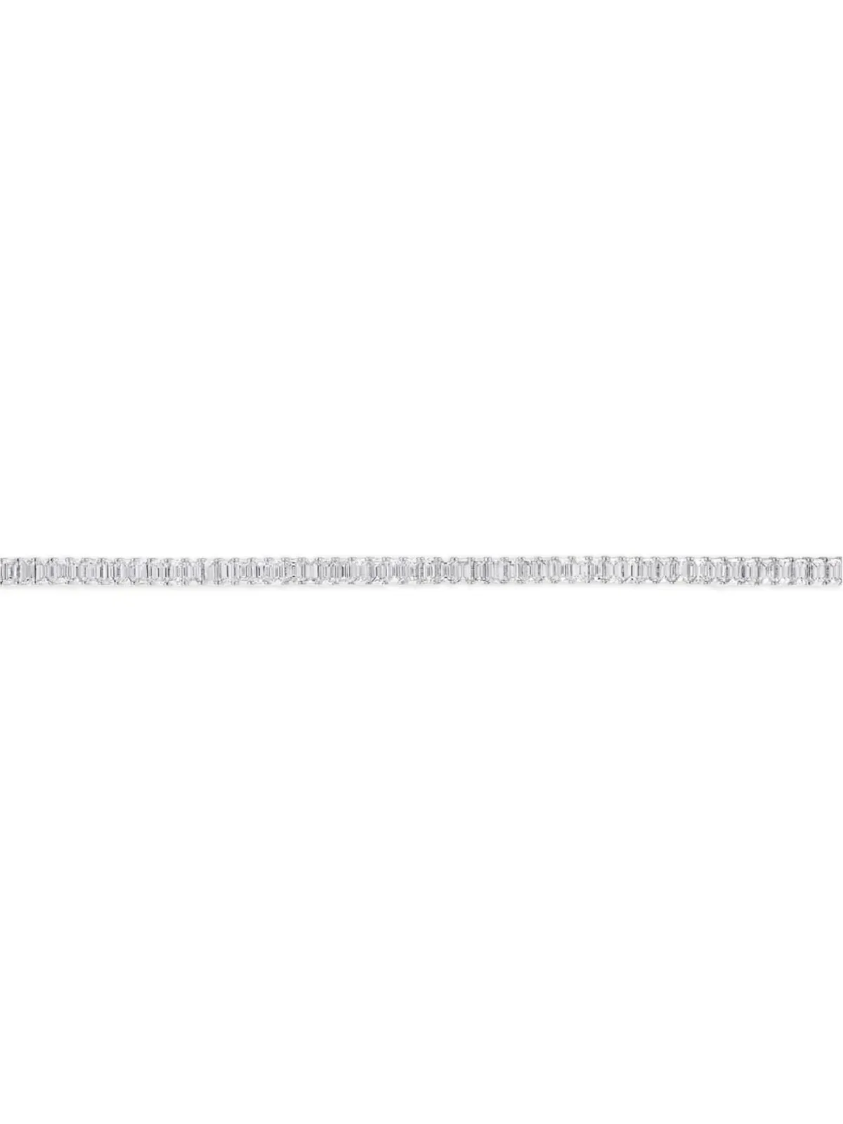 Jewels Aficionado 18Kホワイトゴールド アリヤ エメラルドカット ダイヤモンド テニスブレスレット - 画像2