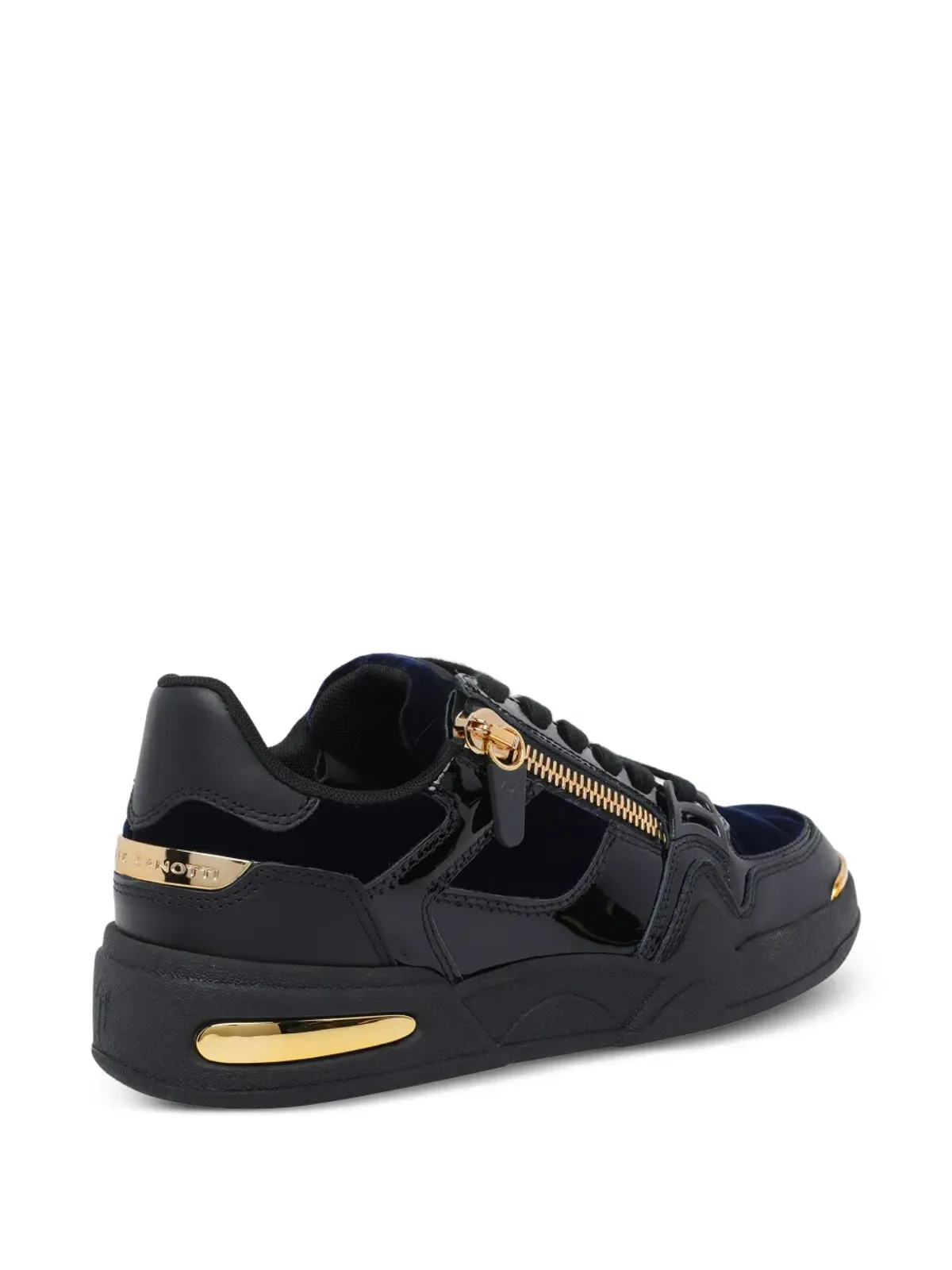 Giuseppe Zanotti ジップ付きラウンドトゥスニーカー ブラック - 画像4