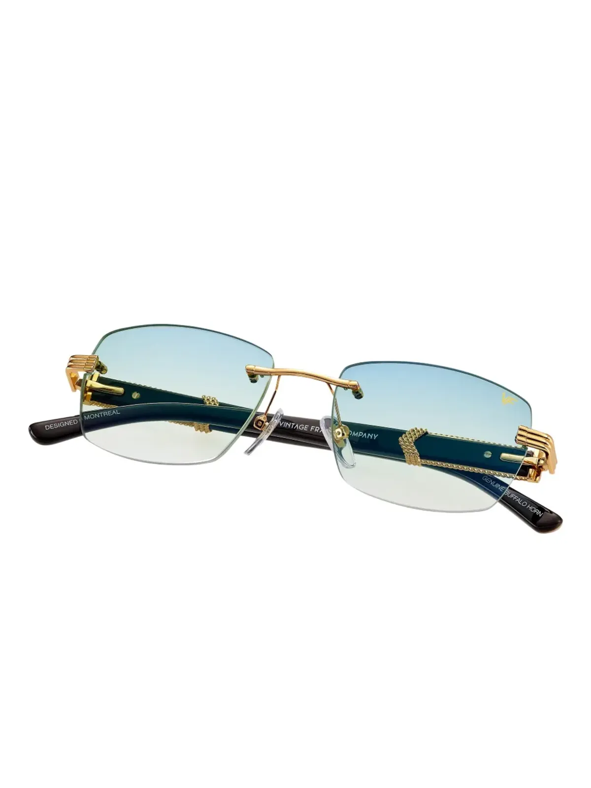 Vintage Frames Company Bal Harbour リムレスサングラス - ゴールド - 画像3