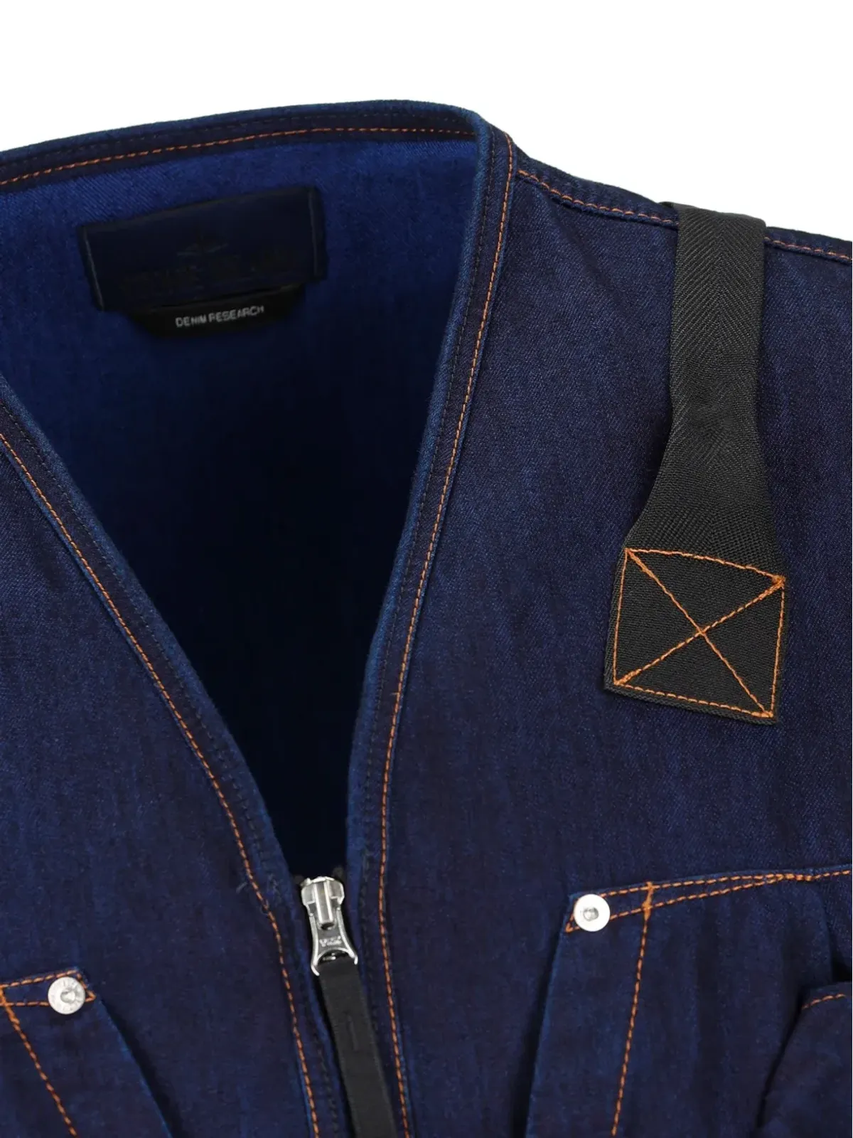 Stone Island マルチポケット デニムベスト ブラック - 画像4