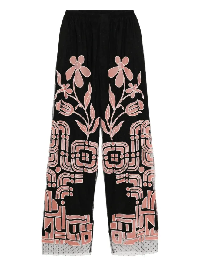 Biyan Biyan 花柄刺繍パンツ（ブラック）の商品画像