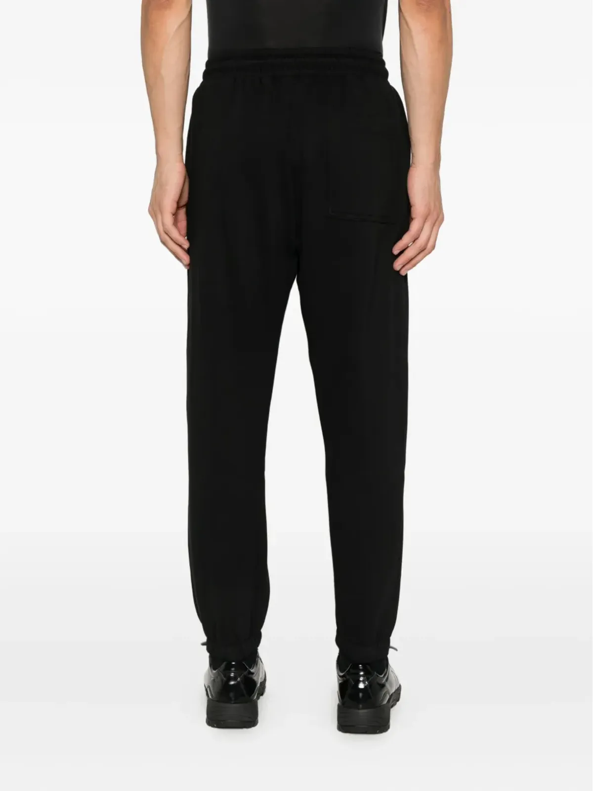 YES LONDON drawstring-waist logo-patch track pants - Black - 画像4