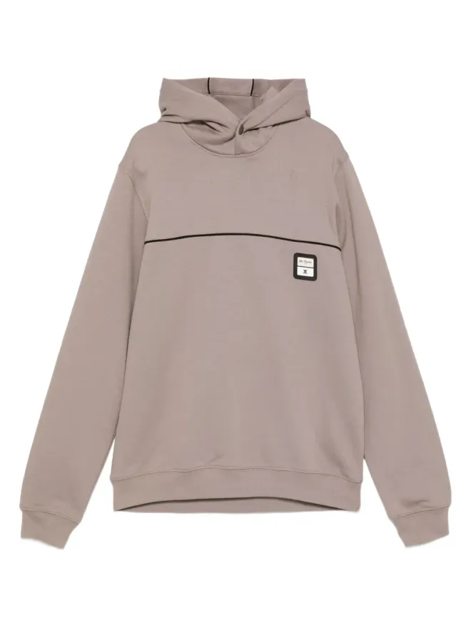 YES LONDON YES LONDON ロゴアップリケ付きフーディ ブラウンの商品画像